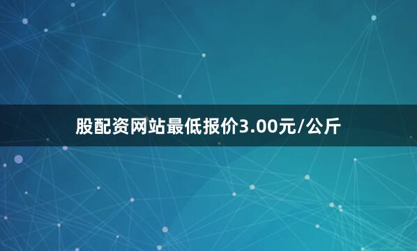 股配资网站最低报价3.00元/公斤